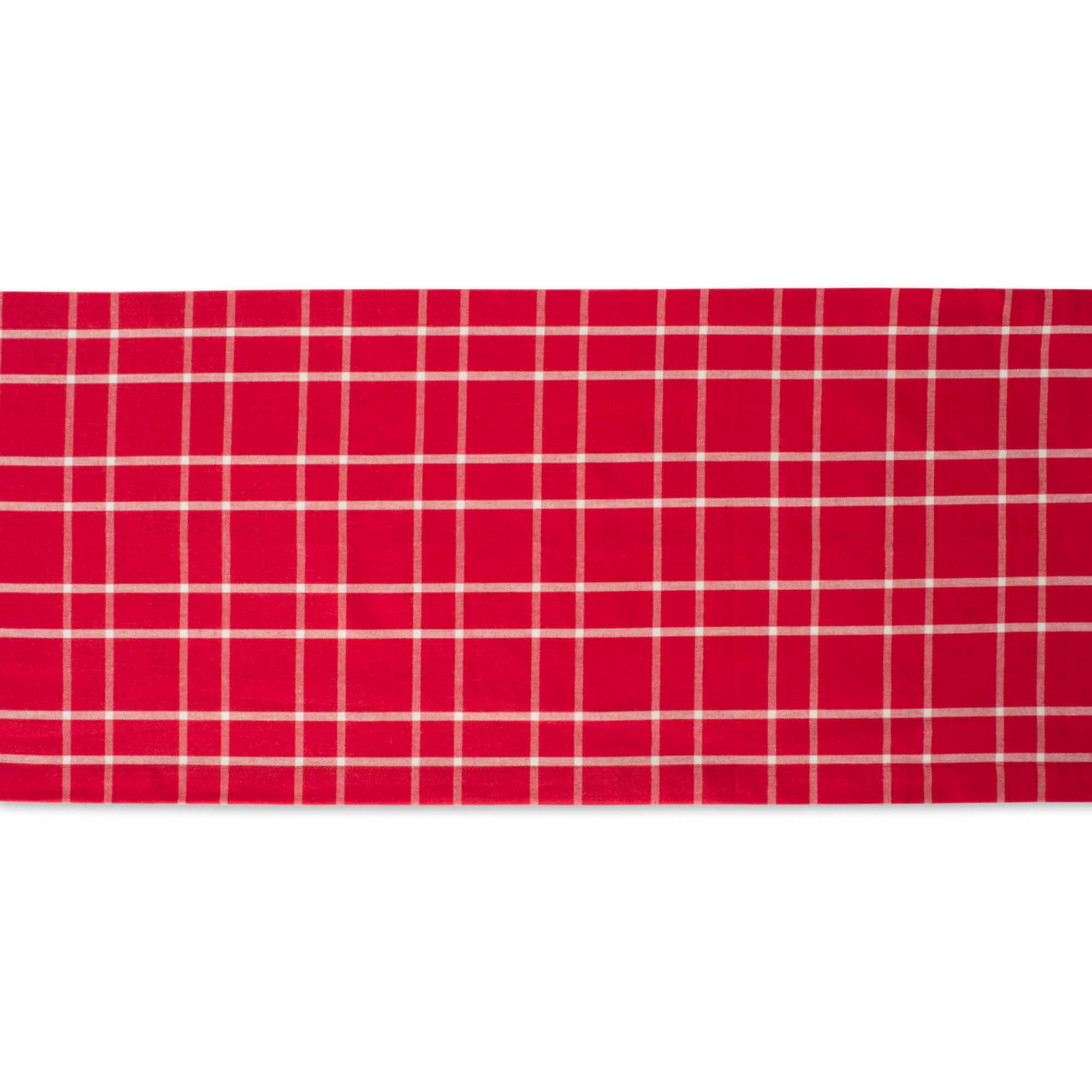 DII® 72" Holly Berry Plaid Table Runner